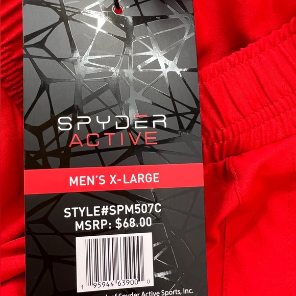 SPYDER MEN'S ACTIVE WEAR, SWIMSUIT OR WORKOUT SHORTS RED RXTRA LARGE, 2 POCKETS - Picture 13 of 14